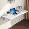 WODFARR Table Pliante Murale, Table Murale Rabattable en Bois, Bureau d'ordinateur Simple pour la Maison,Tableau de densité, Robuste et durab (Blanc)