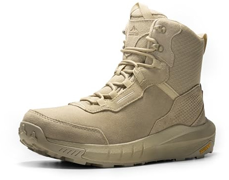 NORTIV 8 Herren Wasserdichte Taktische Militärstiefel | mit gepolsterter Sohle Unterstützend leichtem Leder rutschfesten Kampfstiefeln Winterstiefel für Militär Motorrad Wandern