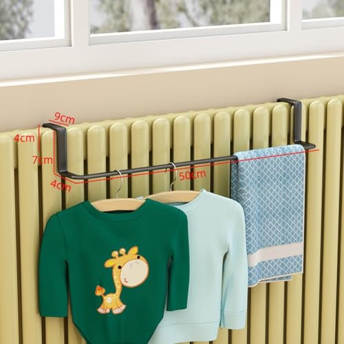 Handtuchhalter für Heizkörper bietet effiziente Heizung und hält Handtücher ordentlich organisiert (schwarz, groß)