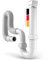AquaHeld® Siphon für Küchenspüle mit flexiblem Ablaufschlauch [Made in Germany] - 1 1/2 “ x 40/50mm - Röhrensiphon ohne Geräteanschluss inkl. Anschlussdichtungen
