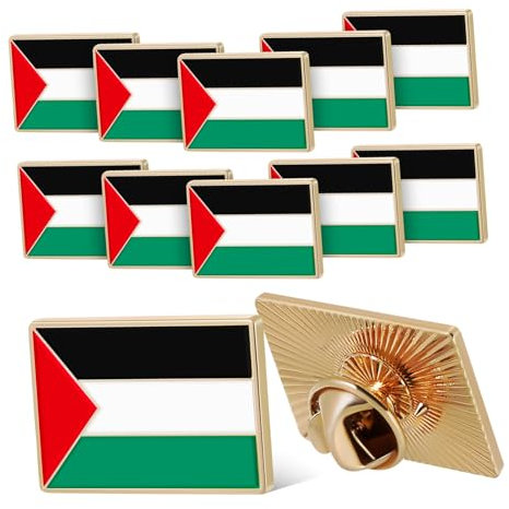 BESPORTBLE 12 Stück Palästina Flaggen Anstecknadeln Aus Legierung 2,5 x 1,8cm National Broschen Mit Sicherem Verschluss Für Kleidung Rucksäcke Mützen