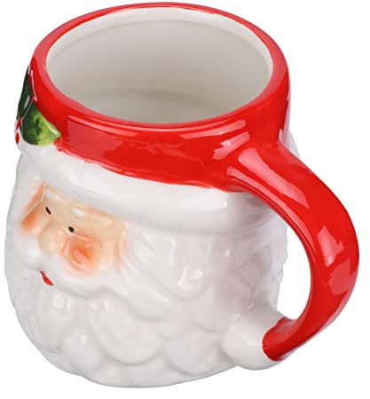 TOPPERFUN Taza De Navidad Creativa Forma De Papá Noel Taza De Cerámica Para Fiestas De Navidad Para Regalar
