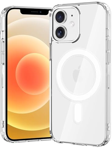 gueche für iPhone 12 mini Hülle, Kompatibel mit MagSafe, Schutz nach Militärstandard, [Anti-Vergilbung] Stoßfest Magnetisch Handyhülle iPhone 12 mini Case- Durchsichtig