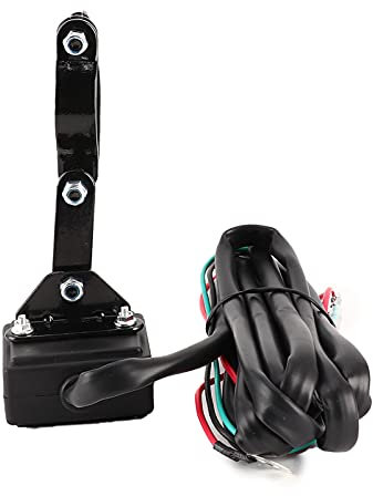 Wippschalter für Seilwinde für 4x4-Fahrzeuge, Pulverbeschichtet, für 12 V ATV UTV SUV, Einfache Installation, 2,4 M Langes Kabel, Robuster Wetterfester Stahl mit Verkabelung,