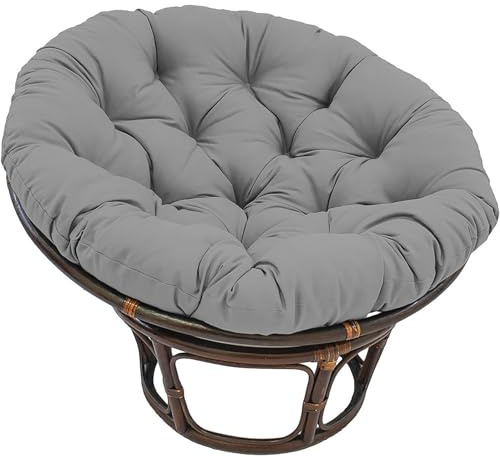 Generisch Papasan Stuhlkissen, Polster für Papasansessel Hängekorb, Papasan Hängender Korbstuhl Pad Weich Verdickte Schaukel Stuhlkissen Outdoor (Grau, 110x110cm)