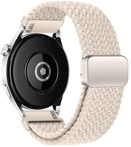 Kompatibel mit Huawei Watch GT2/GT3/GT4/GT5 46mm Armband, Magnet Stoffarmband für Garmins Vivoactive 4/Venu 3/2, Stretch Nylonband Uhrenband 22mm für Xiao Mi/Red Mi/Amazfits GTR 4/3 47mm (Starlight)