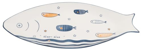 Toyvian Fischplatte aus Keramik, Schlichtes Design, Leicht und Pflegeleicht | Fischteller Porzellan, Teller für Fisch, Servierplatte Fisch, Dessertshop und Kaffeebar