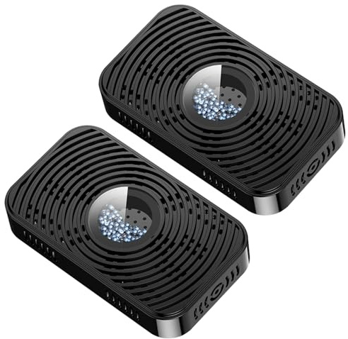 2Pcs Rechargeable Dehumidifier Reusable Small Cordless Dehumidifier with Multi-Hole and Visual Window Portable Damp Eliminators for Gun Safe Camera Lens, Ornaments de jardin