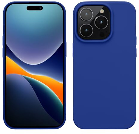 kwmobile Hülle für das iPhone 14 Pro Hülle - weiche und schlanke TPU Silikon Handyhülle - stoßabsorbierendes Flexibles Case - kabelloses Laden - Baltik Blau