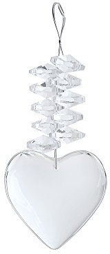 HERVIT Weihnachten 2017 Art.26591 Herz Glas transparent 9 cm mit Kristallen