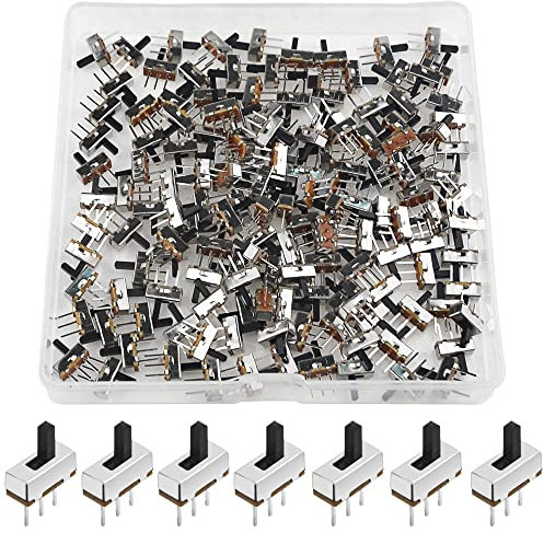 WMYCONGCONG 150 PCS 3 Pin 2 Position 1P2T SPDT Vertical Micro Slide Switch 0.5A 50V DC
