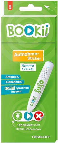 120 BOOKii® Aufnahme-Sticker neutral Paket 2, Nr. 127-246 (BOOKii / Antippen, Spielen, Lernen)