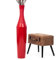 Leewadee Große Deko Bodenvase Für Dekozweige, Hohe Standvase Für Pampasgras, Design Holzvase, 110 cm, Rot