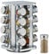 Relaxdays Spice Carousel with 16 Jars on 4 Tiers, 360° Rotation, Shakers, Stainless Steel, Silver