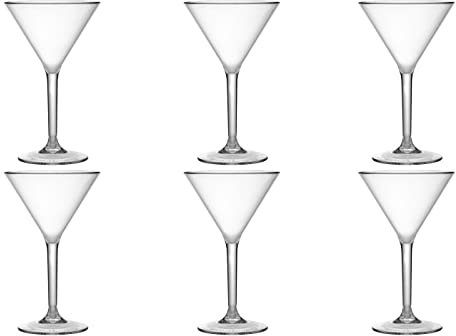 Garnet - Coppa Martini, Riutilizzabile, Plastica infrangibile, 6 Pezzi