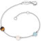 Engelsrufer Damen Armband aus Sterling Silber und drei Kraftsteine Tigerauge, Rosenquarz, Blauer Achat, Karabinerverschluss, in zwei Längen verstellbar, nickelfrei, ERB-LILGEM-3ST-01
