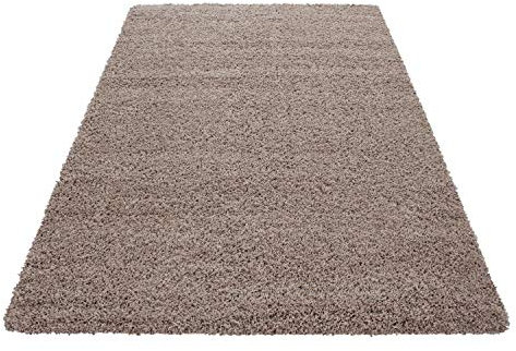 Ayyildiz Hochflor Teppich Flauschiger Langflor, Shaggy Flokati - Rechteckig, ca. 50 mm Florhöhe - Pflegeleichter Wohnzimmerteppich, Größe:120 x 170 cm, Farbe:Beige