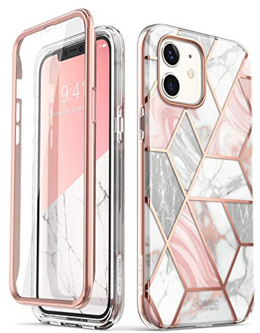 i-Blason Cosmo Series Slim Full-Body Stylish Protective Case for 6.7-Inch iPhone 12 Pro Max (2020), Marble Pink