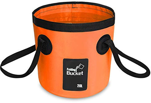 BANCHELLE Collapsible Bucket Camping Water Storage Container Portable Folding Foot Bath Tub Wash Basin for Traveling Hiking Fishing Boating Gardening (Orange, 20L)