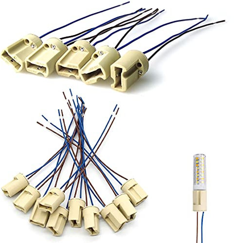 GZcaiyun Lot de 15 Douilles G9 250 V - Culot en Céramique Avec Câble de 140 mm - Pour Lampes Halogènes LED - Prise en Céramique