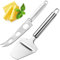 ZoneYan Cuchillo de Queso, Cuchillo para Queso Cocina, Cortador de Queso de Acero Inoxidable, Cuchillos Queso Profesional, Juego de Cuchillos para Queso（2 Piezas, Plateado）