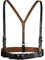Allegra K Damen Vintage PU Leder Y Hosenträger Verstellbare Löcher Gürtel Schwarz 69-84cm/27.17-33.07