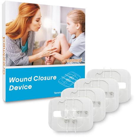 4 Pack Emergency Wound Closure Strips, Double Zip Wound Closure Device, Butterfly Stitches Alternative, Suture-Free Skin Closure for Home First Aid Kits & Outdoor Use