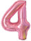 Ballon d'anniversaire chiffres 4ans | Rose Ballon Helium 4ans ballons 40 - Décoration d'anniversaire de 101 cm Deco