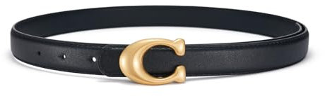 SYMOL Damen Ledergürtel in Übergröße Taillengürtel Damengürtel Leder Jeansgürtel Echtleder 24mm Breit Schwarz und Weiß (Schwarz, Taille:105CM-115CM)