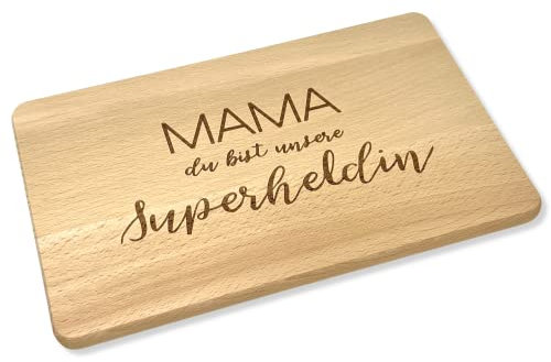 KATINGA Frühstücksbrett für Mama zum Muttertag/Geburtstag (Superheldin)