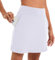 Timuspo Damen 18 Inch Hosenrock Weißer Tennisrock mit Hose drunter Mädchen Wandern Skort Sommer Sport Skorts mit 4 Taschen