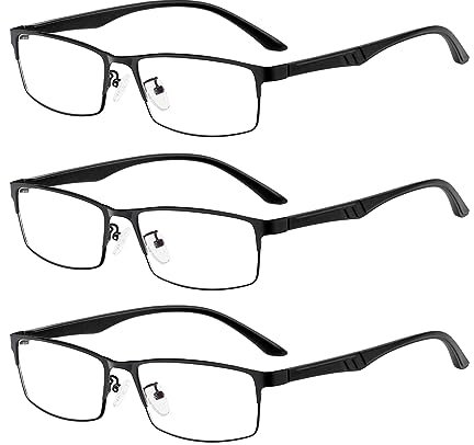ALWAYSUV 3er-Pack Blaulichtblockierende Lesebrille Schwarze Vollformat-Professer-Lesebrille für Männer und Frauen 1.0
