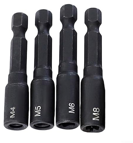 4 STÜCKE Schraube Gewindebohrer Stecknuss Adapter 1/4 Zoll Sechskantschaft Maschinengewindebohrer Bohrer Vierkant-Treiber Gewindebohrer Adapter für Bohrer (M4-M8)