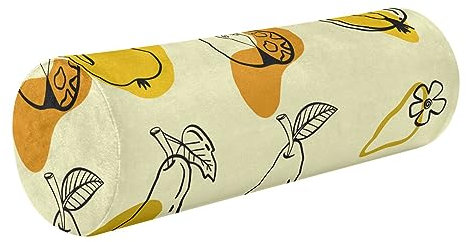 Yoga Meditation Nackenrolle Kissen zum Schlafen Hals Rundkissen Kissen Zylinder Runde Kissenbezüge mit Reißverschluss Birne Handgezeichneter Stil Abstrakt