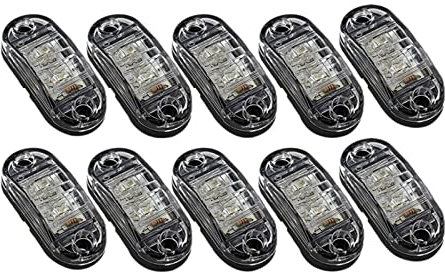 Marker Lights 10X Weiße 2,5 Zoll 2 Diodenlicht Ovale Umrissleuchte Für Auto, LKW, Anhänger, Wohnmobil, Seitenmarkierungsleuchte