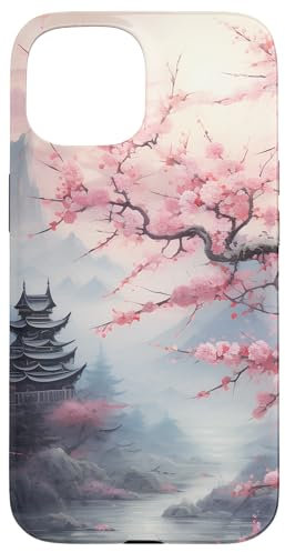 Japan Landschaft Kirschblüten Hülle für iPhone 15
