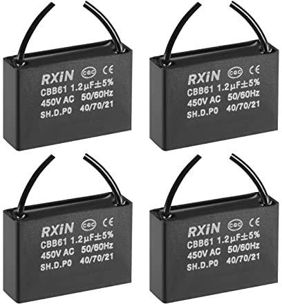 4 Stück Deckenventilator-Kondensator CBB61, metallisierter Polypropylen-Folienkondensator, ideal for Ventilatoren, Pumpen, Motoren, laufend
