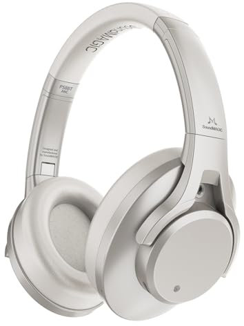 SoundMAGIC P58BT ANC Over Ear Hybrid Active Noise Cancelling Bluetooth Kopfhörer mit CVC Rauschunterdrückung, immersives Audio, niedrige Latenz, Silber