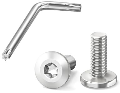 Dayalo Flachkopfschrauben, Torx Schrauben, M4 Schrauben Edelstahl A2 V2A, Maschinenschrauben Vollgewinde Möbelschrauben mit Torx Schlüssel, M4x10mm, 20 Stück