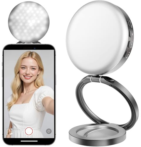 Magnetic Selfie Light, Metal-Shell Ring Light, Rechargeable,Portable Phone Light for Phone & iPhone,LED Fill Light for Photography,Video,Makeup,TikTok,Vlog