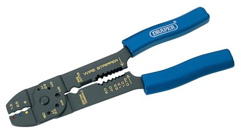 AMK® Draper 4 Way Crimping Tool 215mm Wire Cutter Stripper for Insulated Terminals with Comfortable Handles