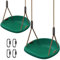 BeneLabel 2pcs Swing Seat, Kids Hard Plastic Swings Indoor/Outdoor Child Wide Tree Swinging Board with Adjustable 150-200cm Rope for Baby/Teens/Adults, Green Concaved / 600lbs
