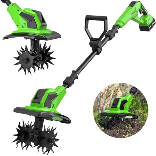 Zappa a batteria per batteria Makita da 21 V, batteria da 600 W, larghezza di lavoro: 17 cm, profondità di lavoro 24 cm, 360 giri/min, pieghevole da giardino elettrico (verde)