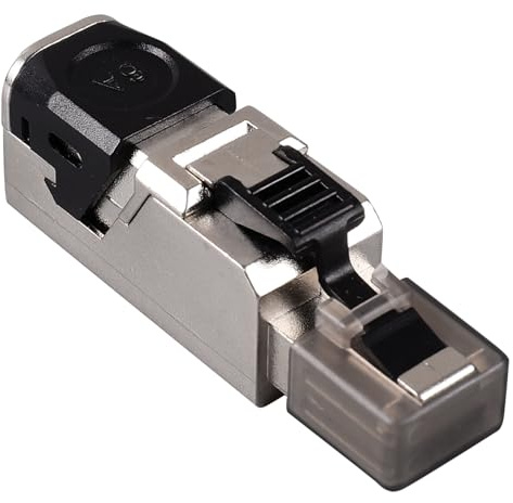 DOITOOL Shielded Cata Connector Pass Through Modular Plug Installation Gold-plated Network Connector for Gigabit and Ethernet with Reinforced Clip Bend-resistant Design