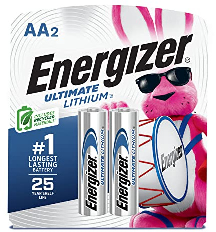 Energizer Ultimate Lithium AA Batteries (2 Pack), 1.5V Lithium Double A Batteries