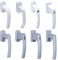 Stahlia Fenstergriffe Aluminium (4 Stück) Silber Balkontürgriff Fensterbeschläge Terassentürgriff Griff für Fenster Fensterolive