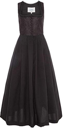 Trachten Stoiber Damen Dirndl lang ohne Schürze schwarz, SCHWARZ, 32
