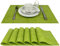 Manteles individuales Capri lavables, juego de 6 unidades, color verde, base de mesa lavable