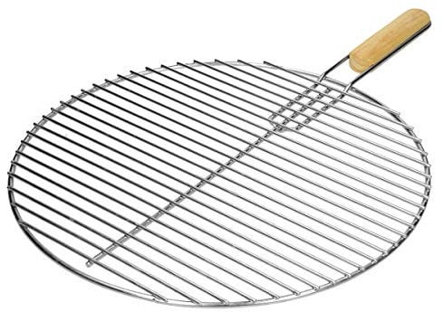 ECD Germany Runder Edelstahl Grillrost mit abnehmbarer Griff Ø 44,5 cm - robust & rostfrei - für Kugelgrill Grillkamin Buschbeck Gasgrill Feuerschalen Feuerkorb - Edelstahlgrillrost Rundgrill Grill