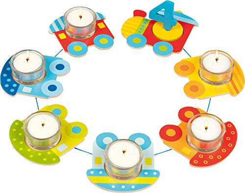 Geburtstagszug mit Teelichteinsätzen und Zahlen von goki Kindergeburtstag Deko mit Palandi® Sticker